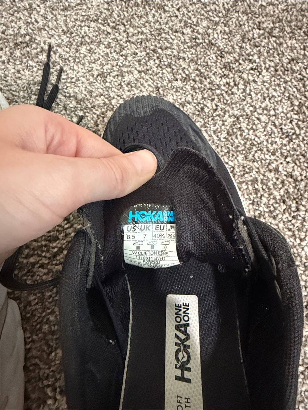 Hoka Women's Black and White Athletic Running Shoes - Picture 4 of 4